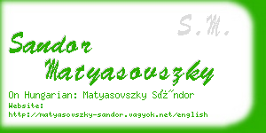 sandor matyasovszky business card